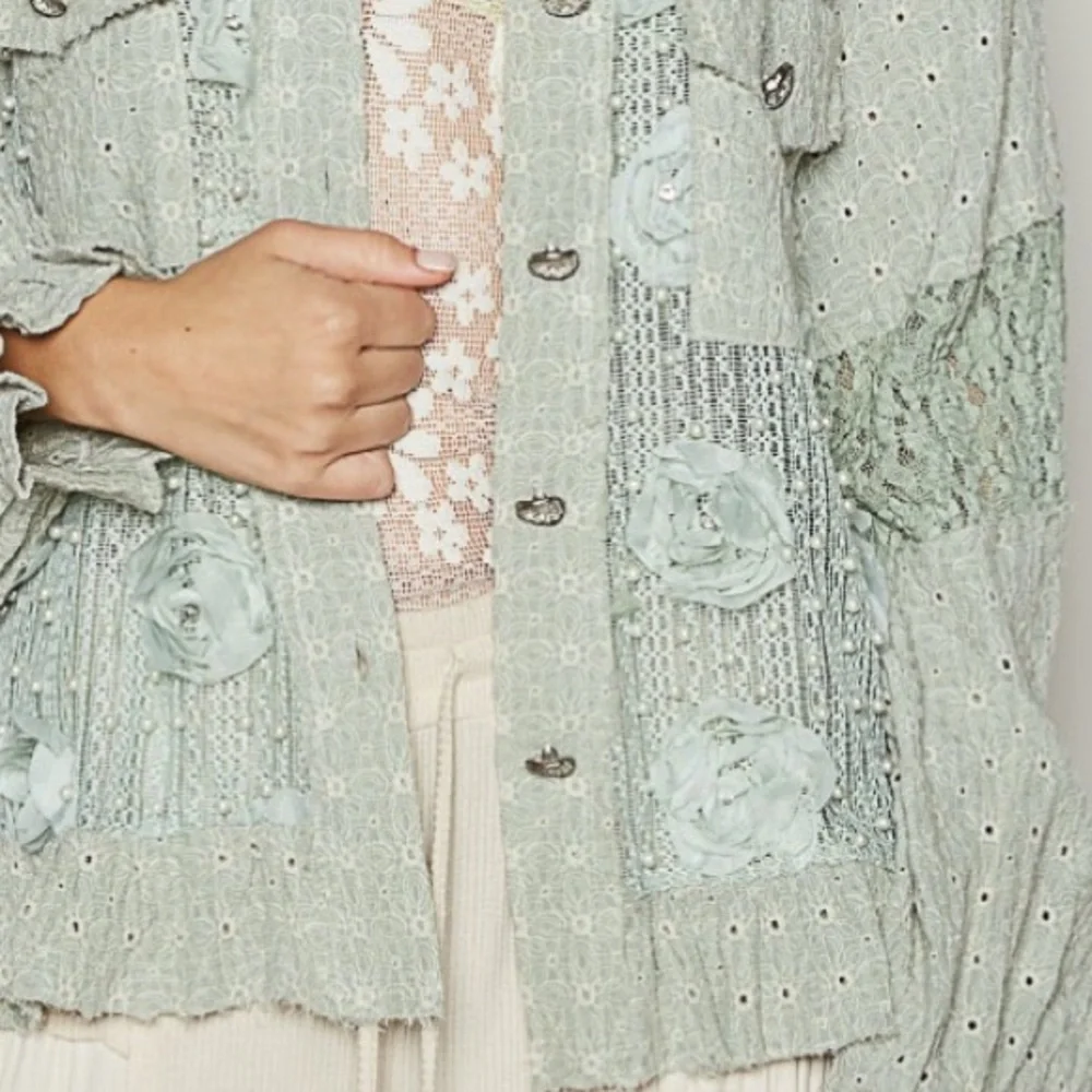 91 ❤️POL lace fabric Pearl jacket - Picture 6 of 6